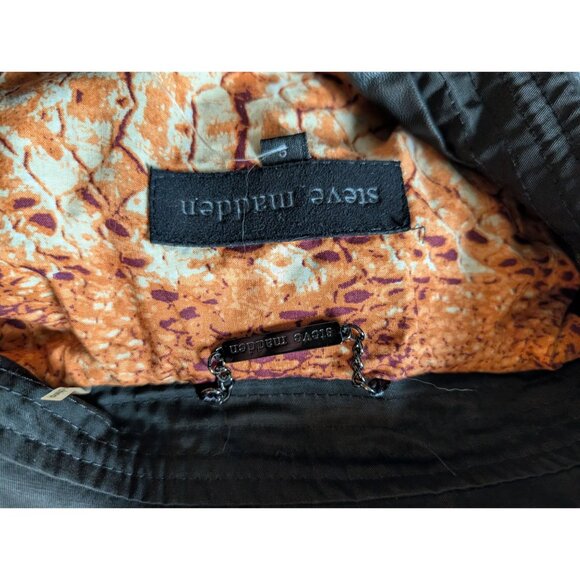 Steve Madden Womens Black Double-Breasted Trench Coat M - Picture 4 of 8